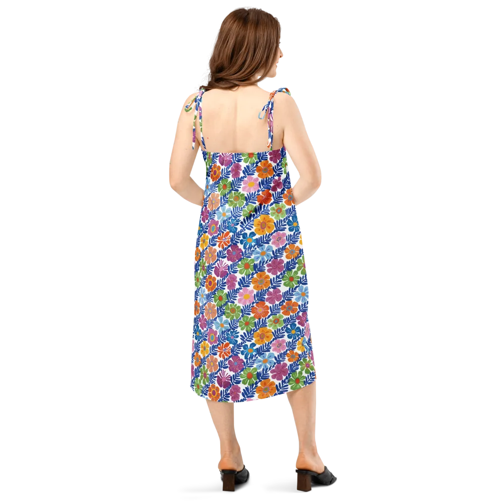 Botanical Cadence on Slip Dress — Back