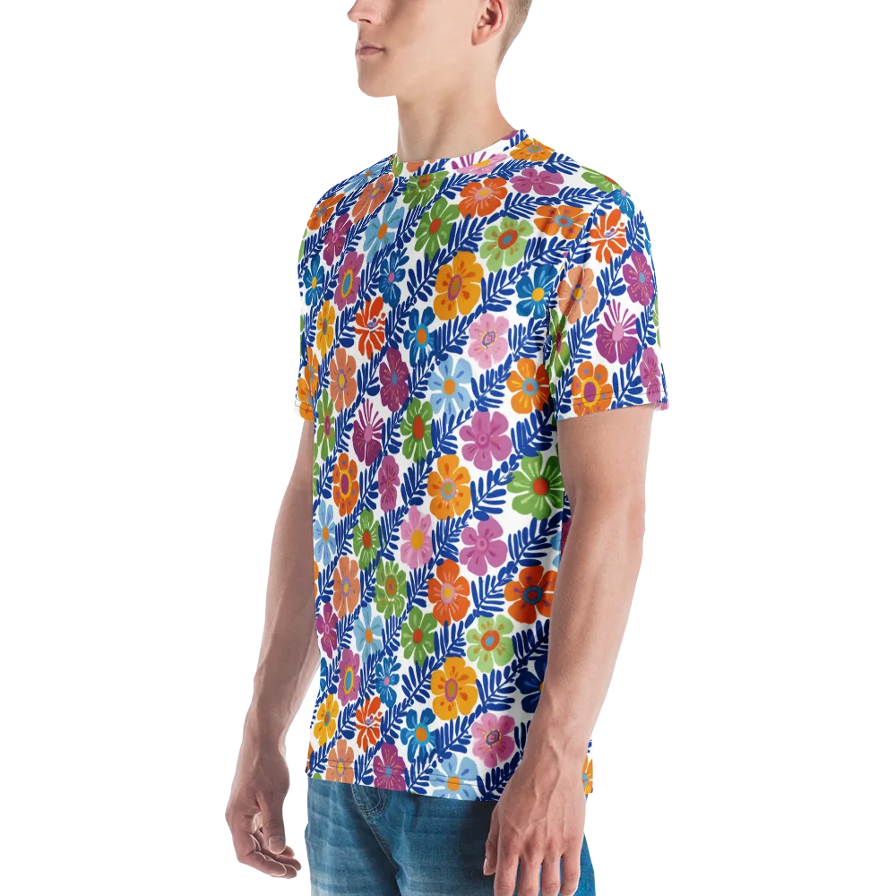 Botanical Cadence on Men's Crew Neck T-Shirt — Left