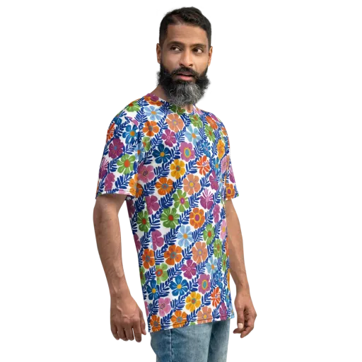 Botanical Cadence on a Men's Crew Neck T-Shirt