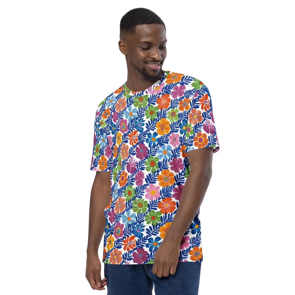 Botanical Cadence on Men's Crew Neck T-Shirt — Left