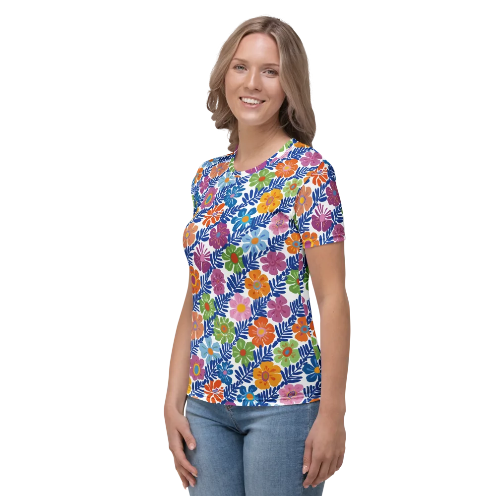 Botanical Cadence on Women's Crew Neck T-Shirt — Left