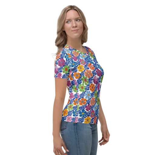 Botanical Cadence on a Women's Crew Neck T-Shirt