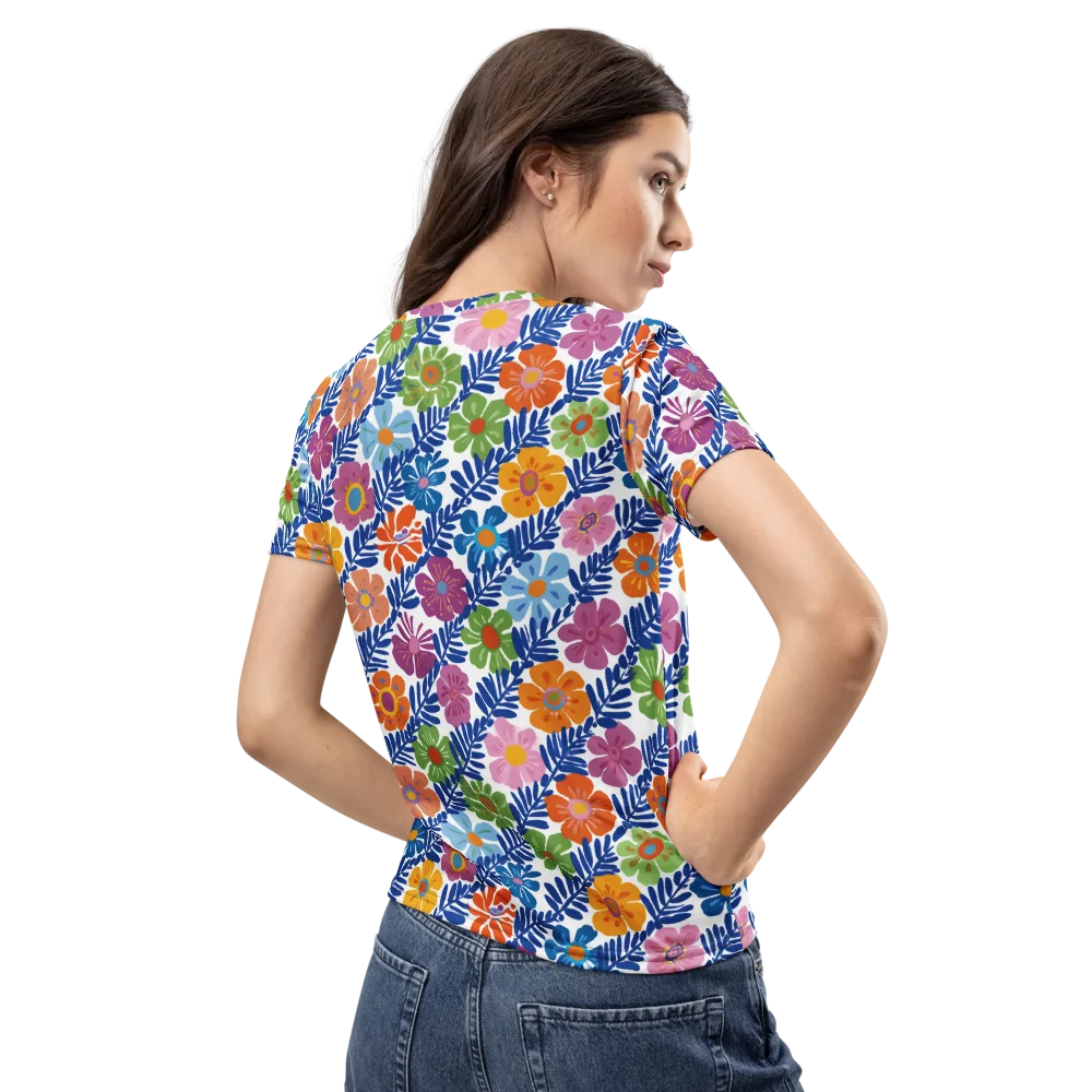 Botanical Cadence on Women's Crew Neck T-Shirt — Back
