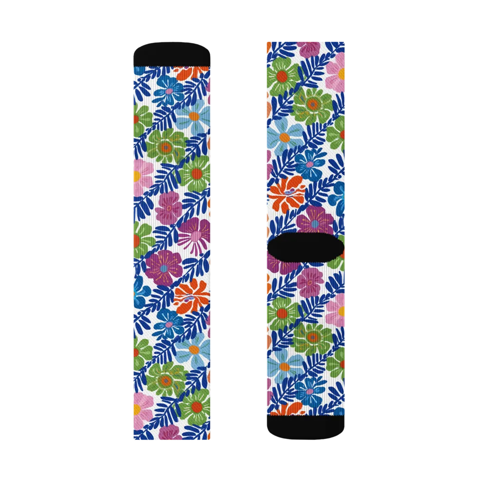 Botanical Cadence on Socks — Left Sock