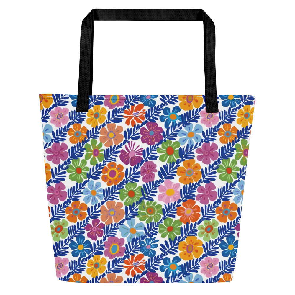Botanical Cadence on Large Tote Bag W/ Pocket — Front