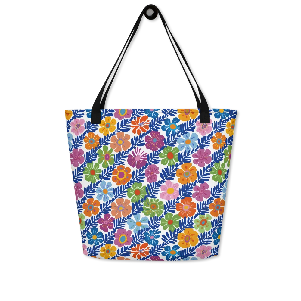 Botanical Cadence on Large Tote Bag W/ Pocket — Front