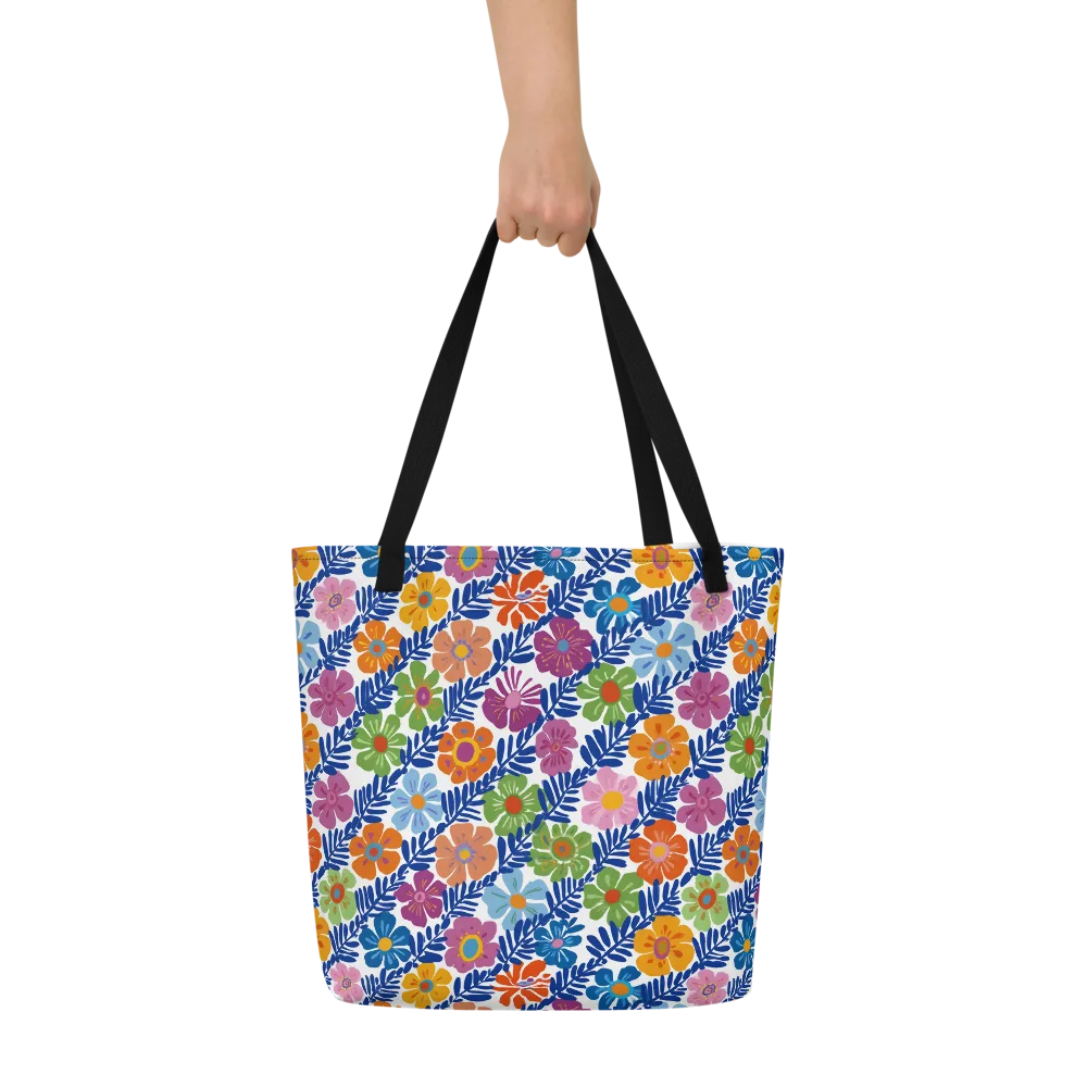 Botanical Cadence on Large Tote Bag W/ Pocket — Front