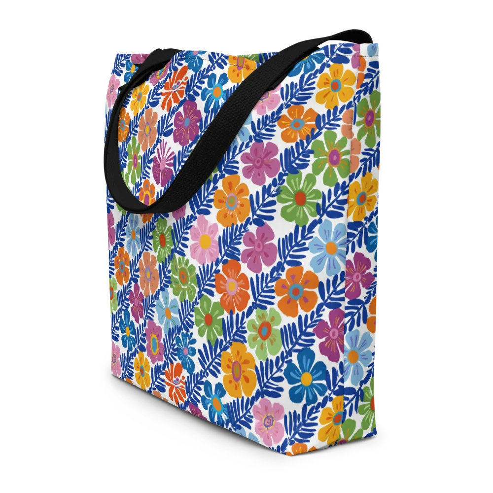 Botanical Cadence on Large Tote Bag W/ Pocket — Front