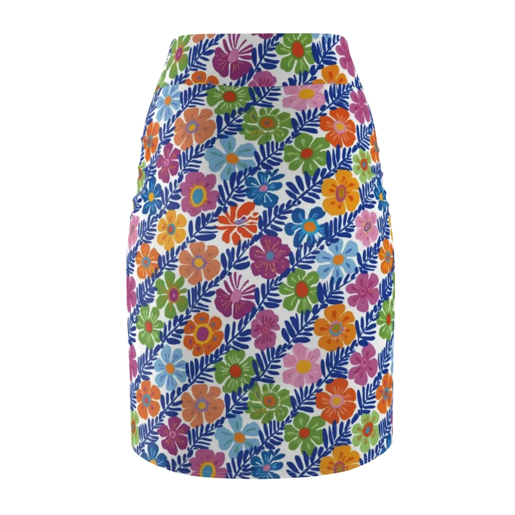 Botanical Cadence on Pencil Skirt — Back