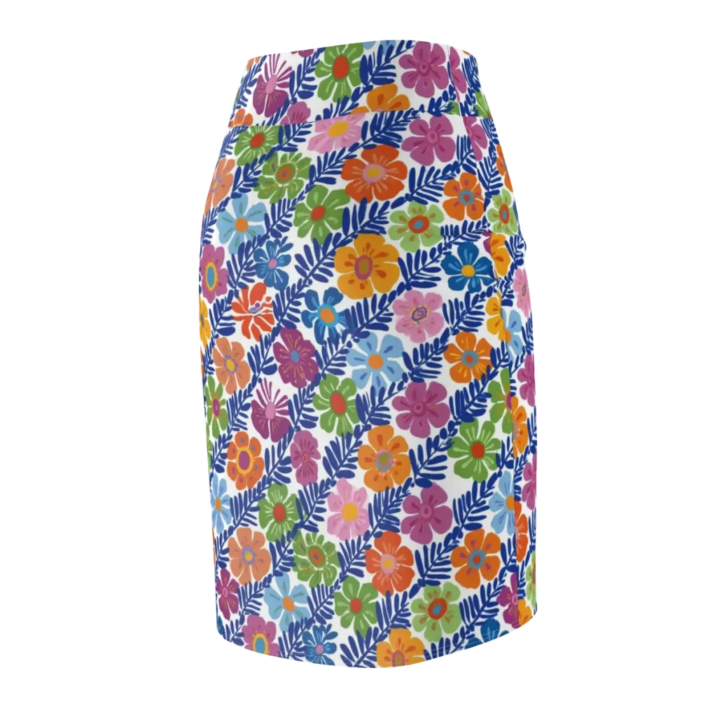 Botanical Cadence on Pencil Skirt — Back Side