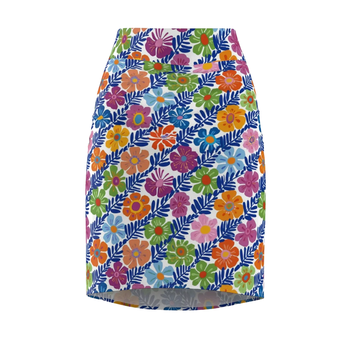 Botanical Cadence on Pencil Skirt — Front