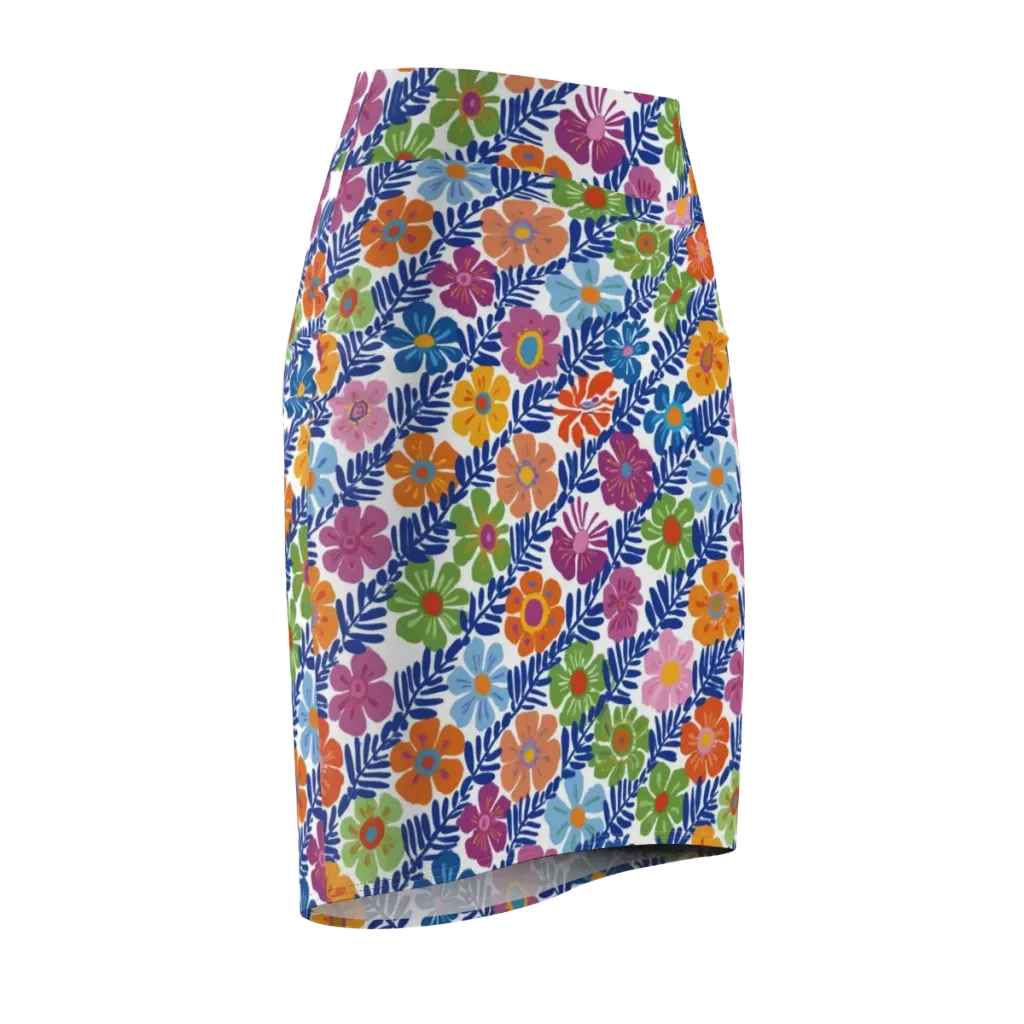 Botanical Cadence on Pencil Skirt — Front Side