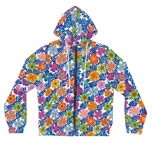 Botanical Cadence on a Women's Full-Zip Hoodie