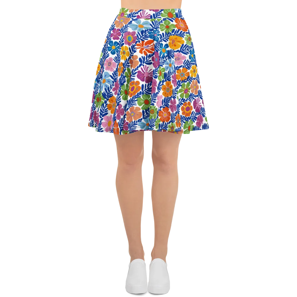 Botanical Cadence on Skater Skirt — Front