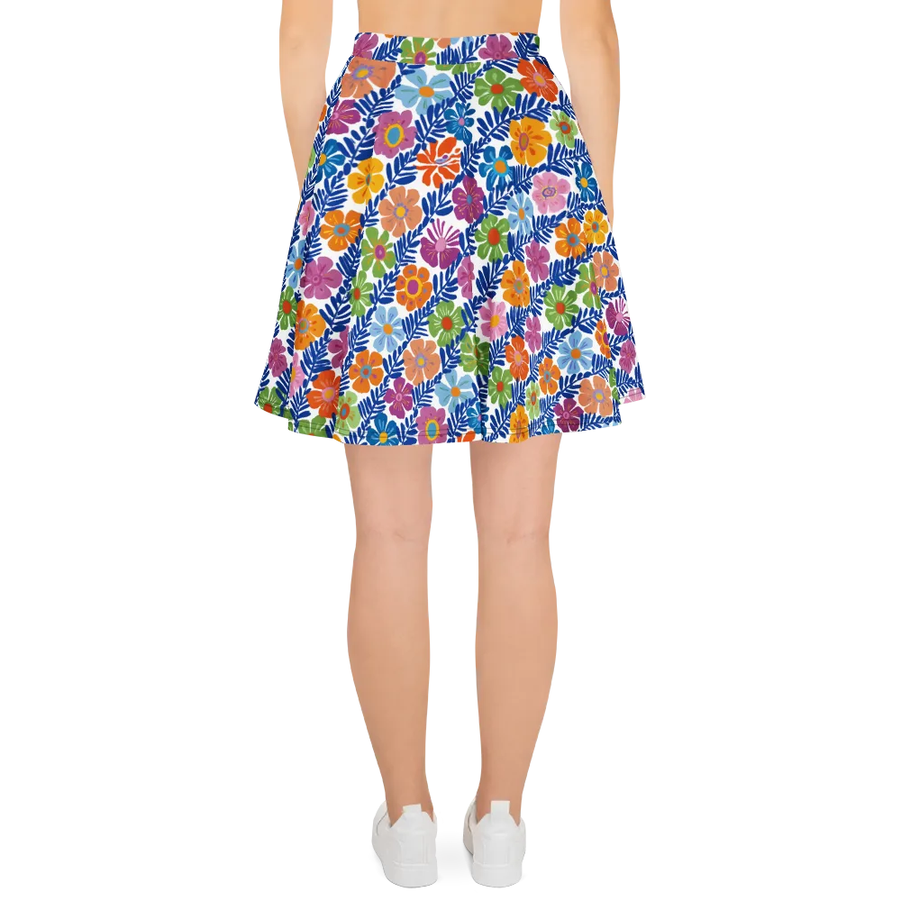Botanical Cadence on Skater Skirt — Back