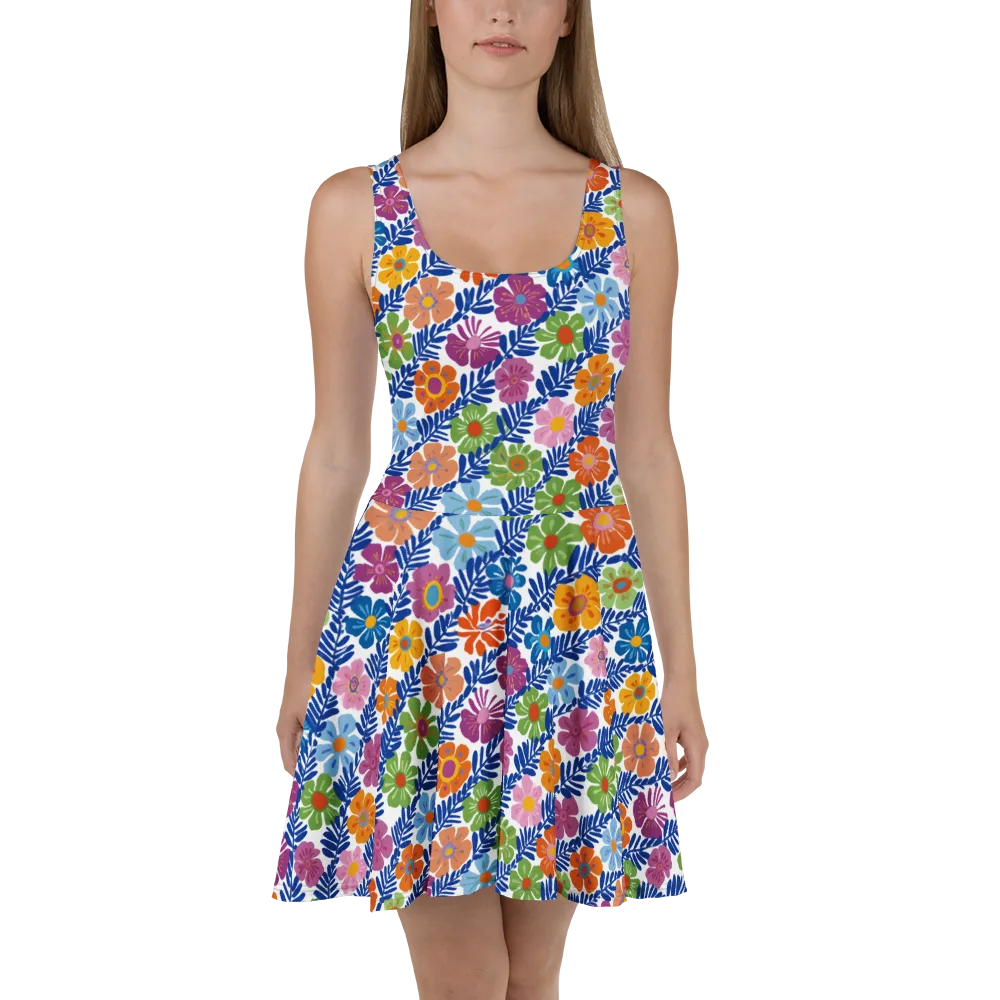 Botanical Cadence on Skater Dress — Front
