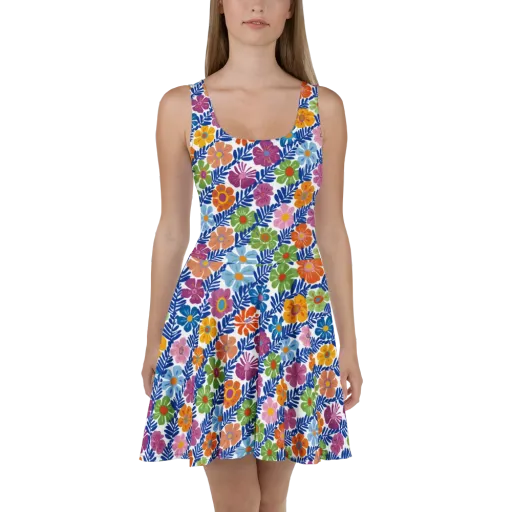 Botanical Cadence on a Skater Dress