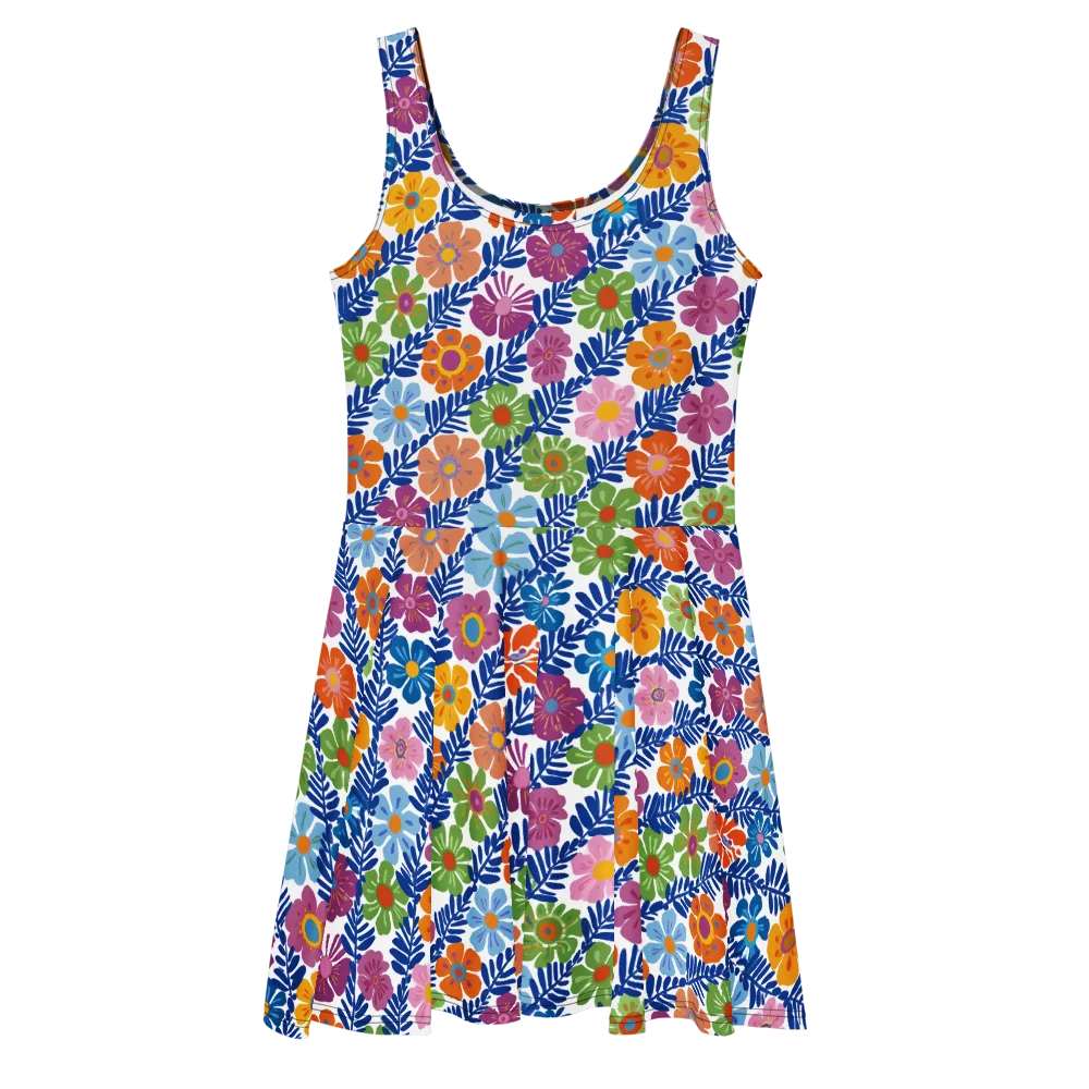 Botanical Cadence on Skater Dress — Front