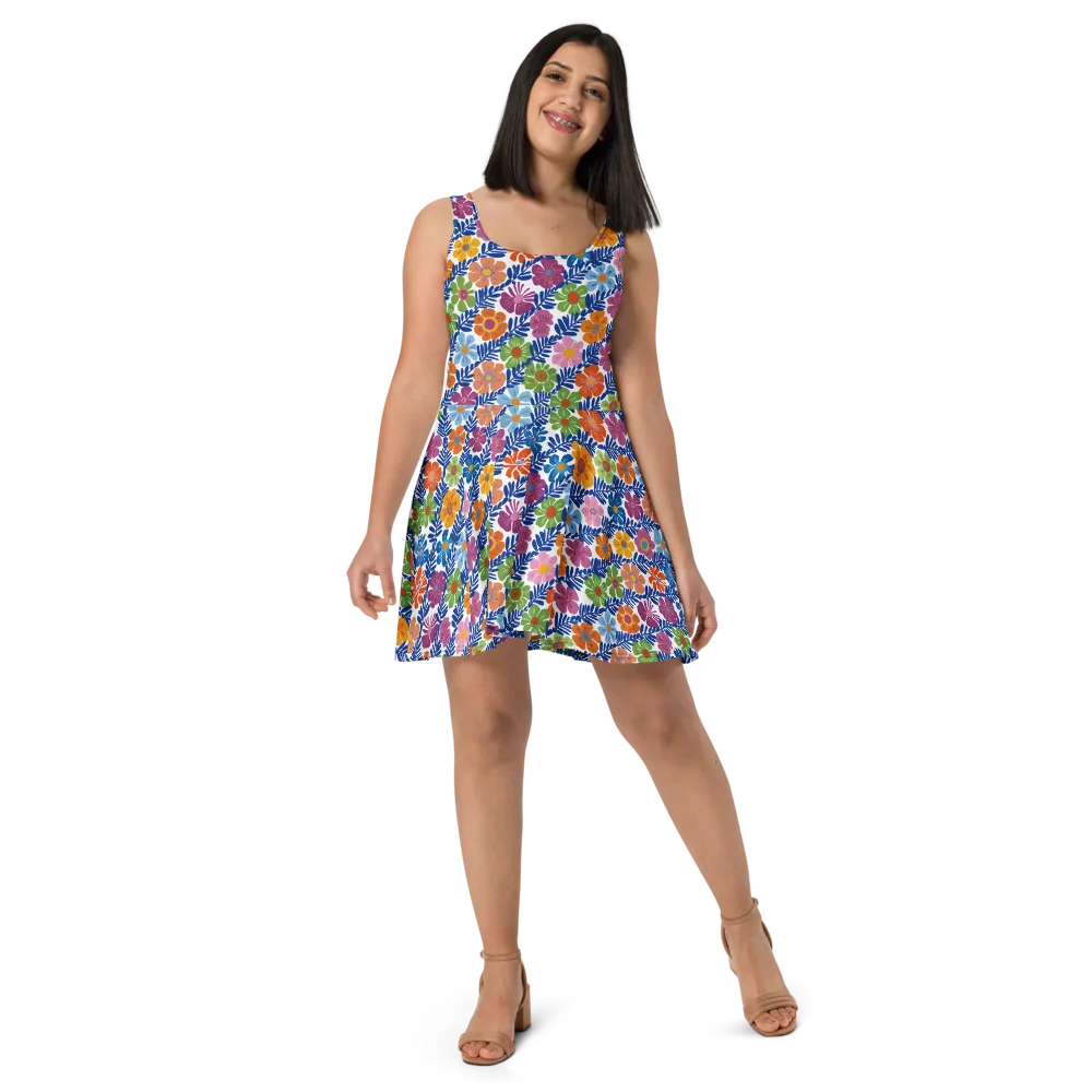 Botanical Cadence on Skater Dress — Front