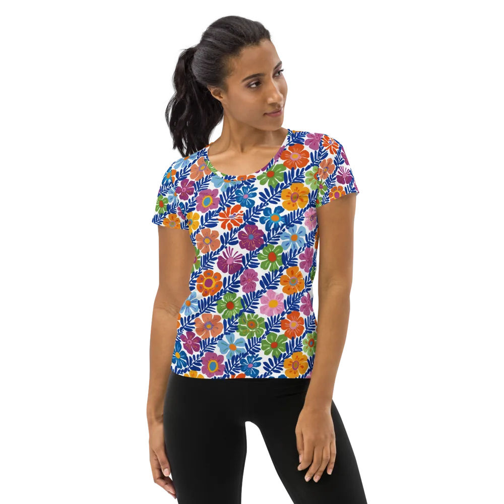 Botanical Cadence on Women's Athletic T-Shirt — Front