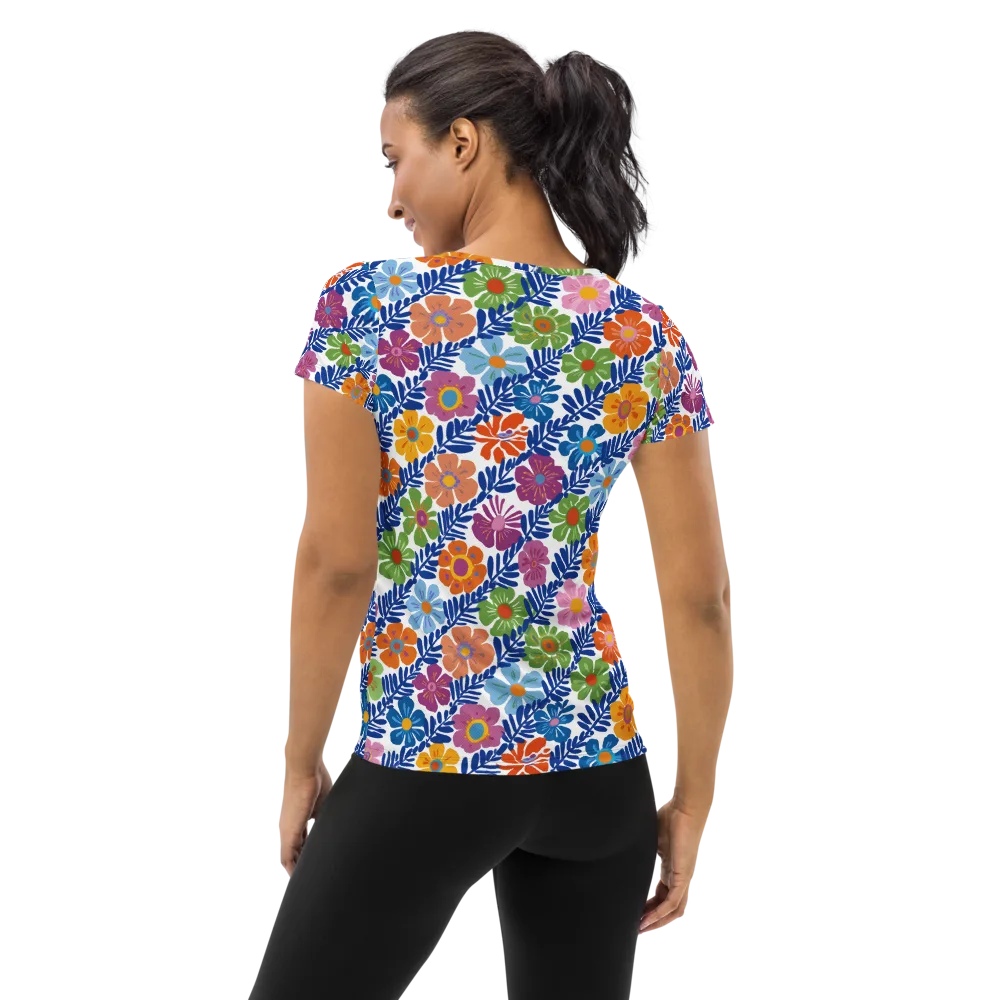 Botanical Cadence on Women's Athletic T-Shirt — Back