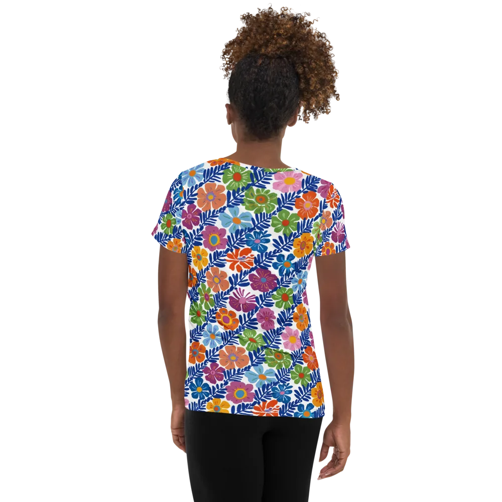 Botanical Cadence on Women's Athletic T-Shirt — Back