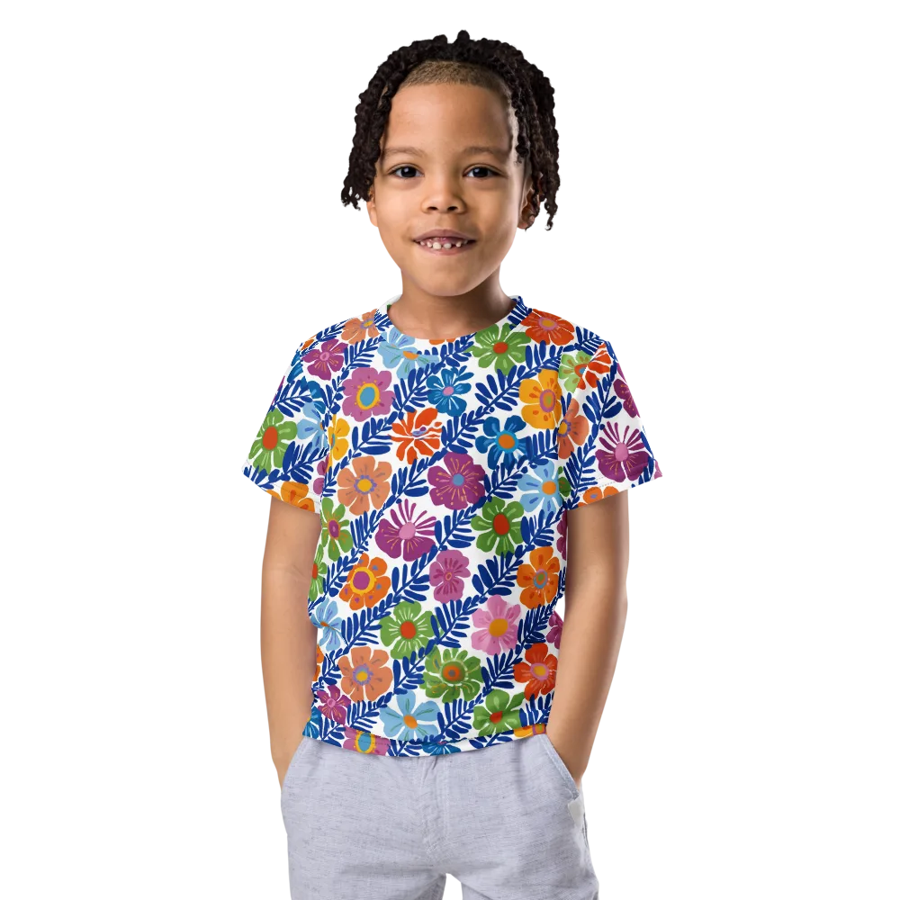 Botanical Cadence on Kids Crew Neck T-Shirt — Front