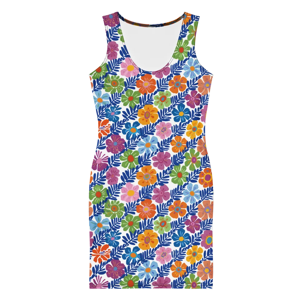 Botanical Cadence on Bodycon Dress — Front