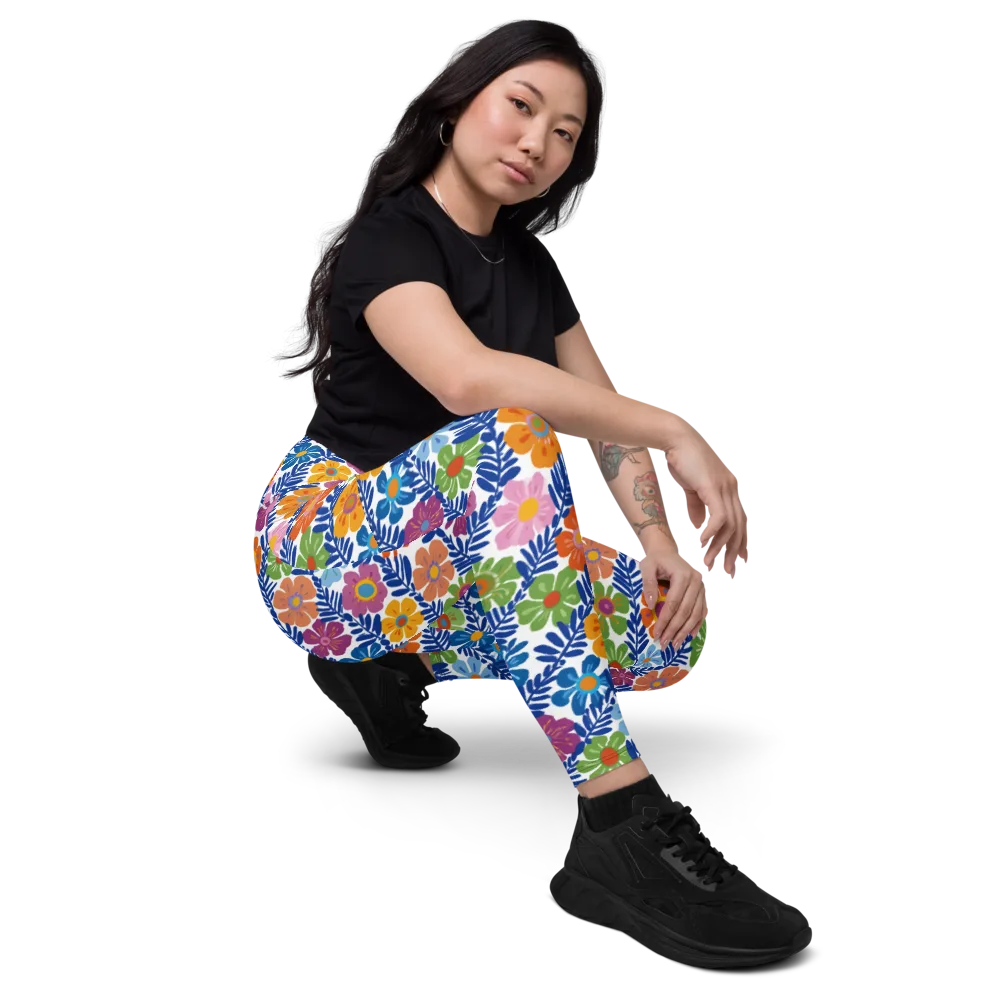 Botanical Cadence on Leggings with Pockets — Right Front