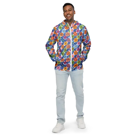 Botanical Cadence on a Men's Windbreaker