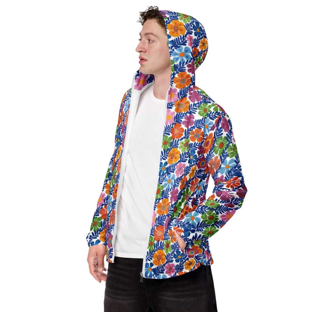 Botanical Cadence on Men's Windbreaker — Left Front