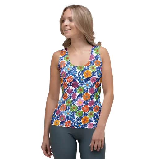 Botanical Cadence on a Women's Tank Top