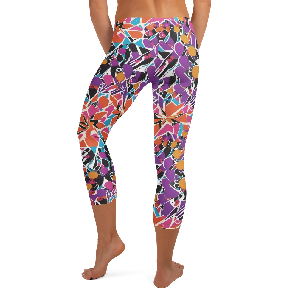 Kaleidoscope Grove on Capri Leggings — Back