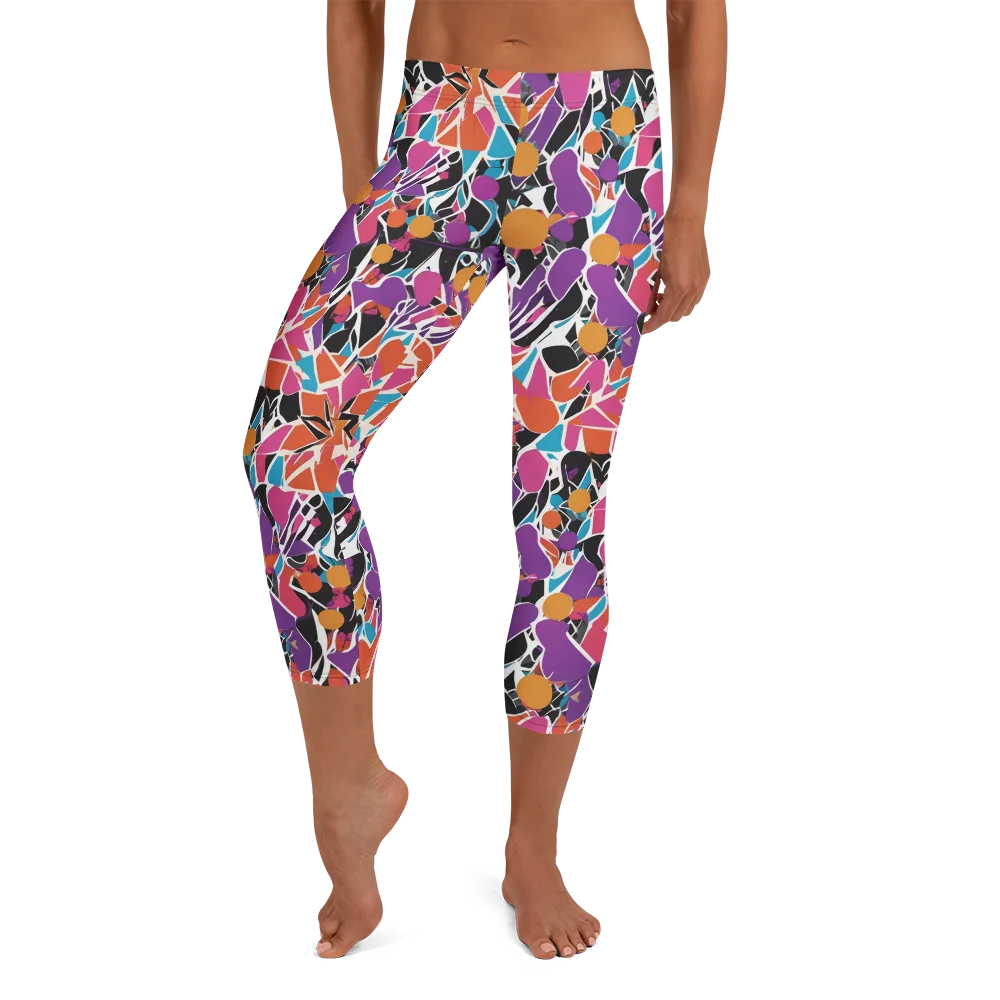 Kaleidoscope Grove on Capri Leggings — Front