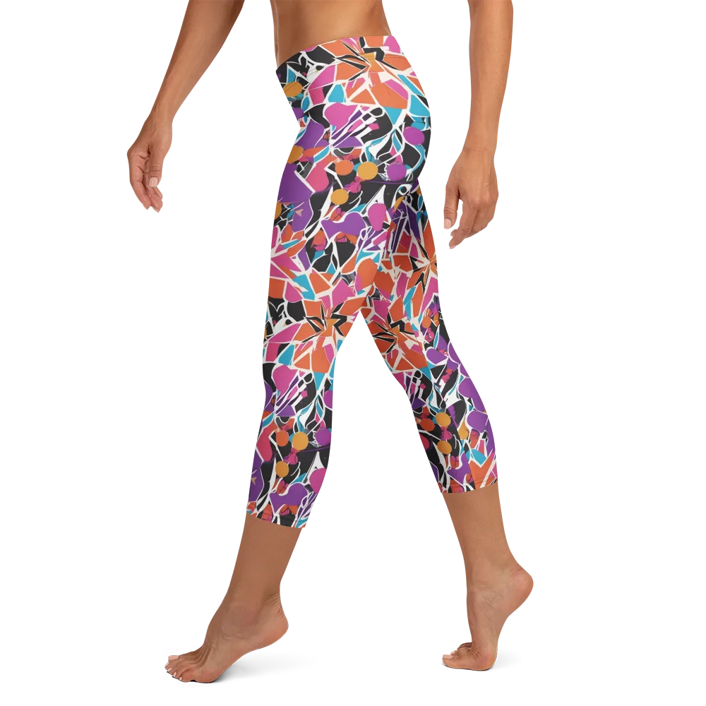 Kaleidoscope Grove on Capri Leggings — Left
