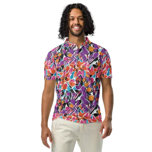Kaleidoscope Grove on a Men's Slim Fit Polo Shirt
