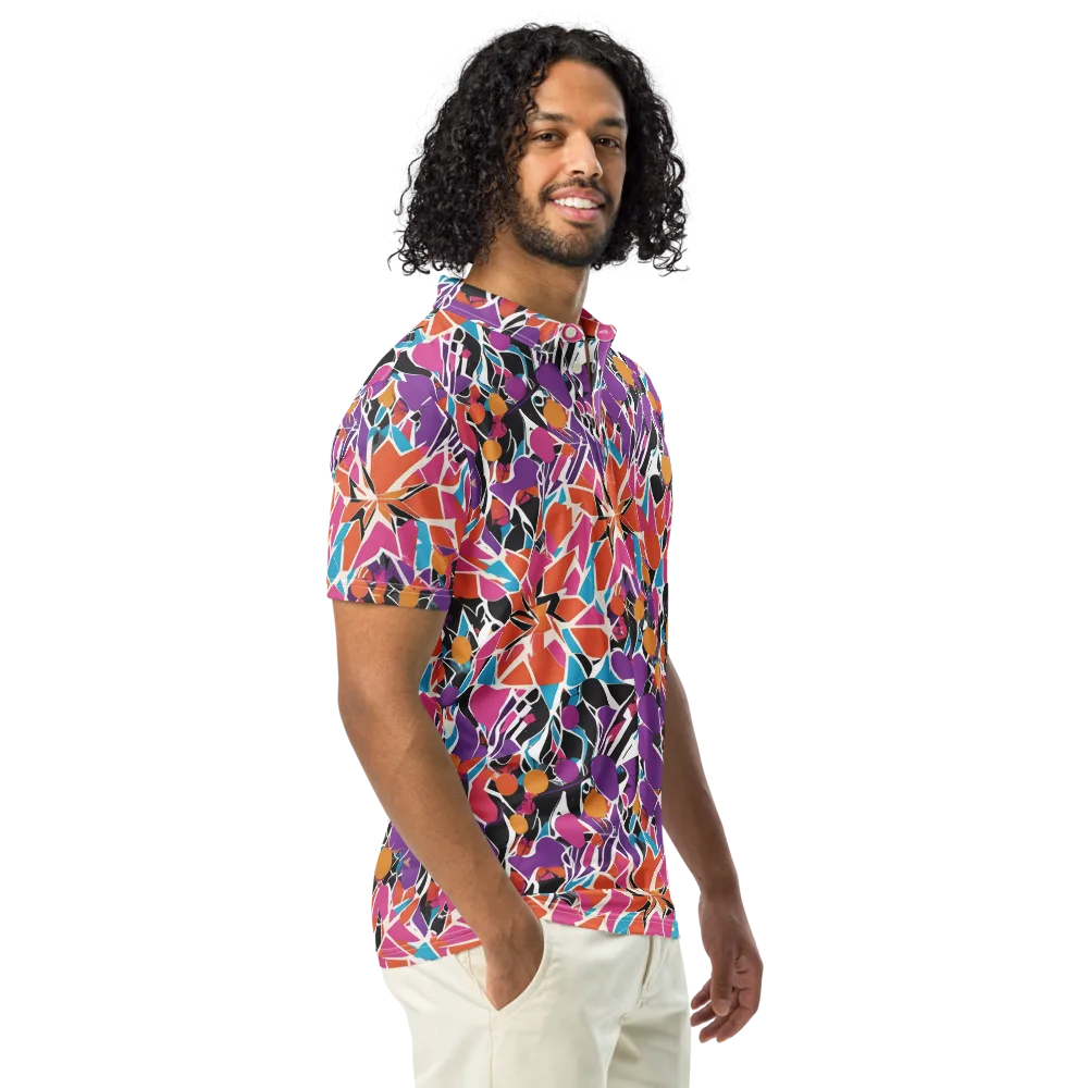 Kaleidoscope Grove on Men's Slim Fit Polo Shirt — Right Front