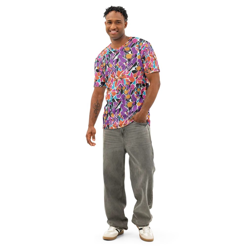 Kaleidoscope Grove on Men's Cotton Crew Neck T-Shirt — Front