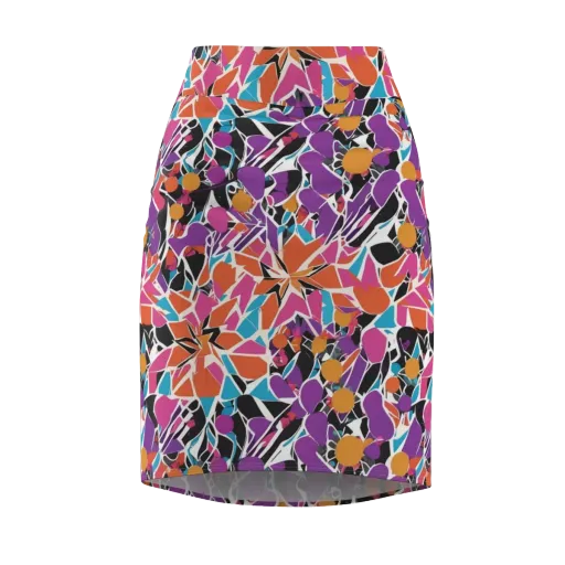 Kaleidoscope Grove on a Pencil Skirt