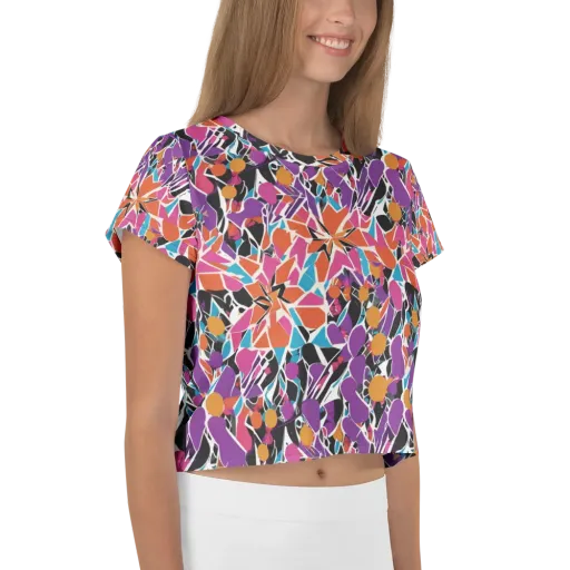 Kaleidoscope Grove on a Crop Tee