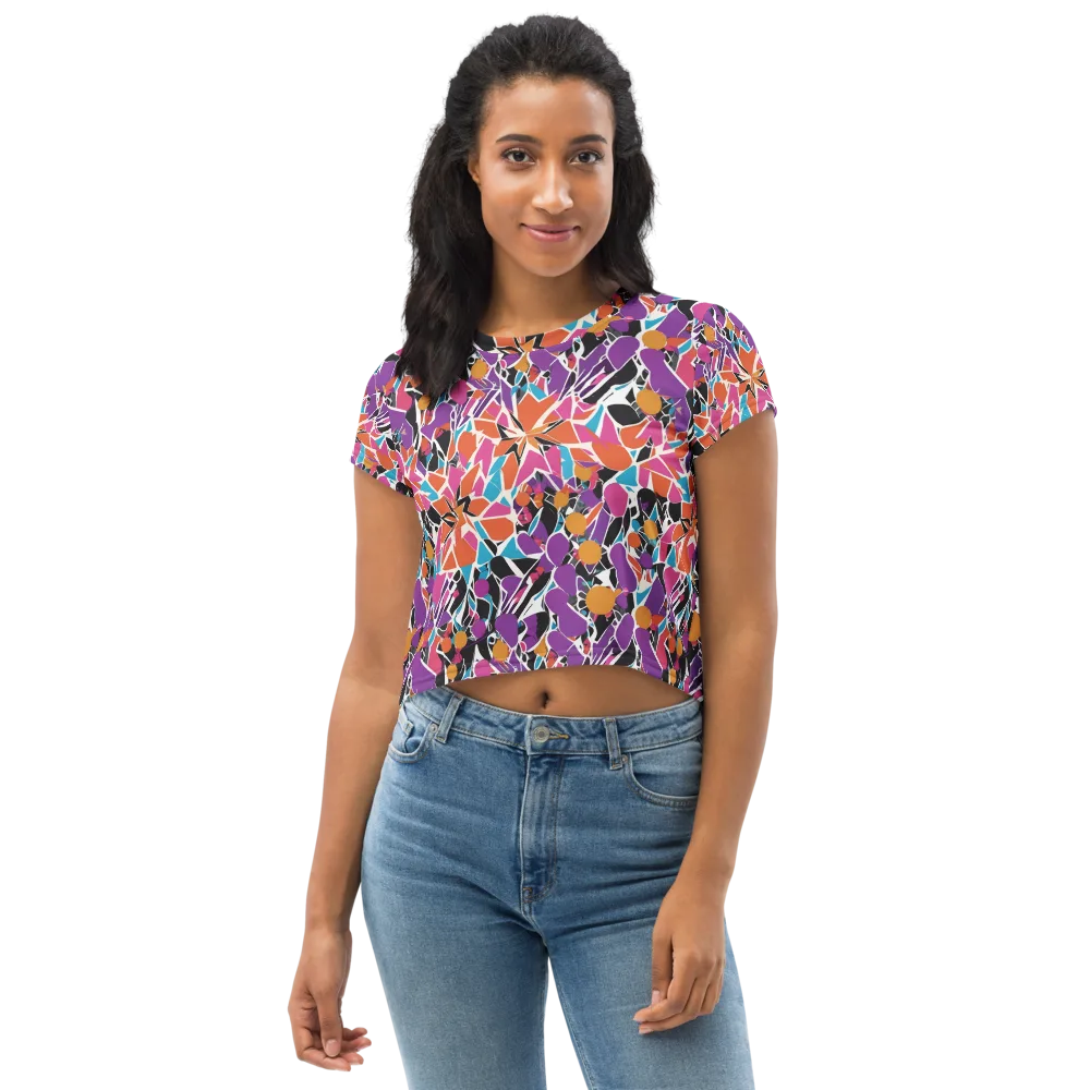 Kaleidoscope Grove on Crop Tee — Front