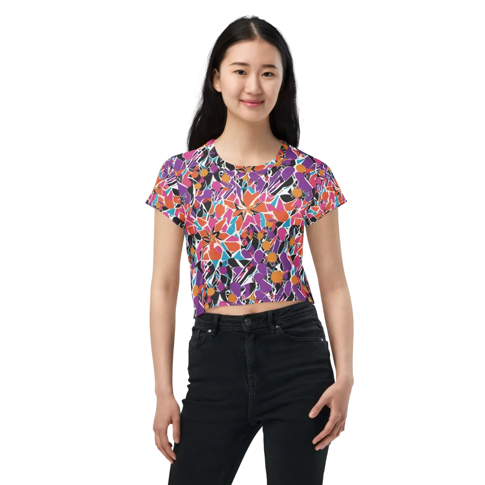 Kaleidoscope Grove on Crop Tee — Front