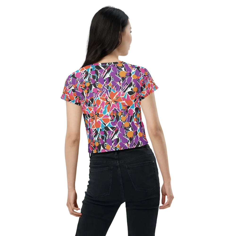 Kaleidoscope Grove on Crop Tee — Back