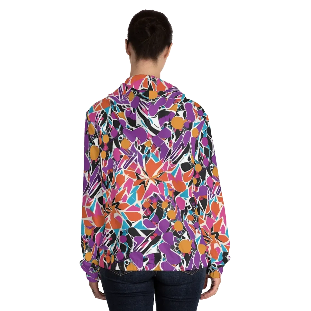 Kaleidoscope Grove on Women's Full-Zip Hoodie — Back On Person
