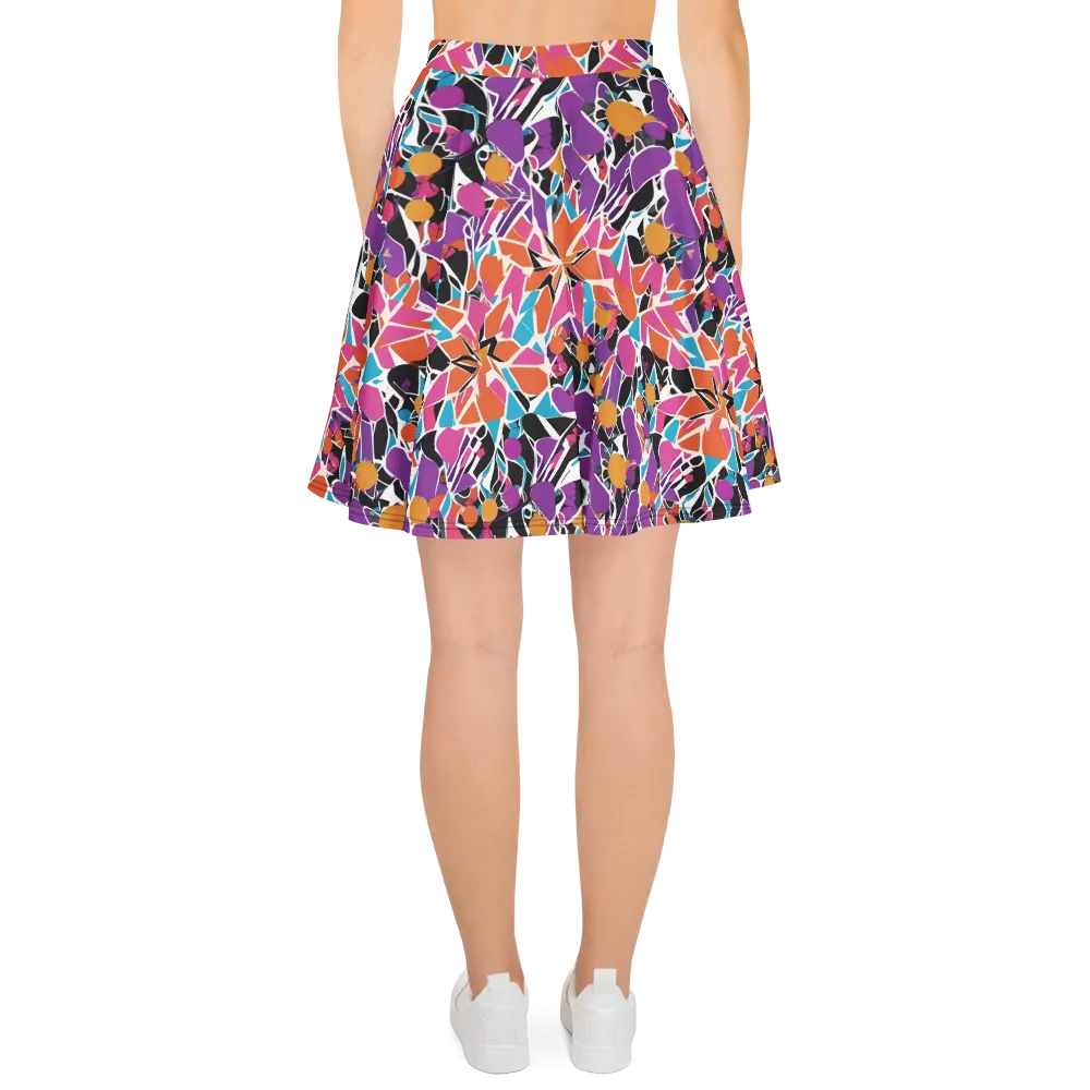Kaleidoscope Grove on Skater Skirt — Back