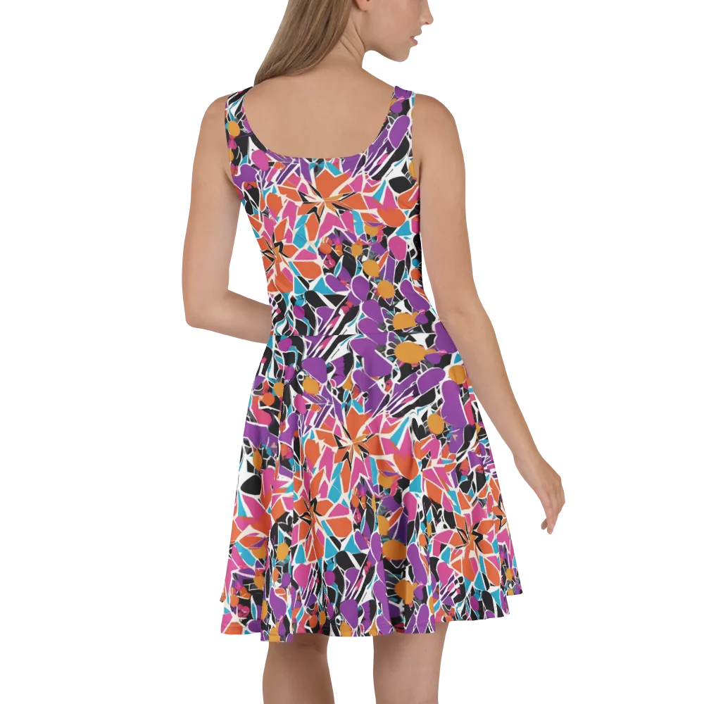 Kaleidoscope Grove on Skater Dress — Back