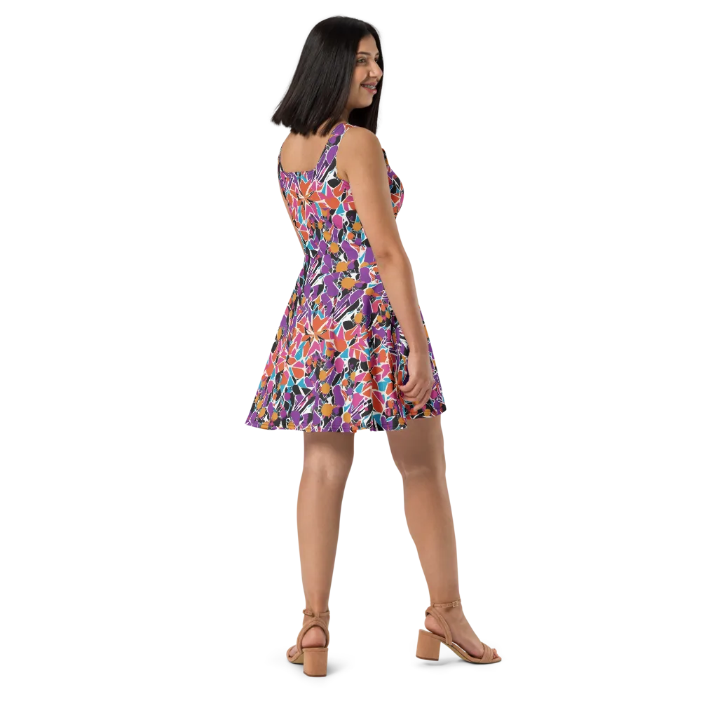 Kaleidoscope Grove on Skater Dress — Right