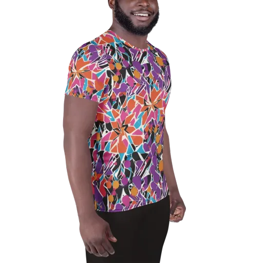 Kaleidoscope Grove on a Men's Athletic T-Shirt