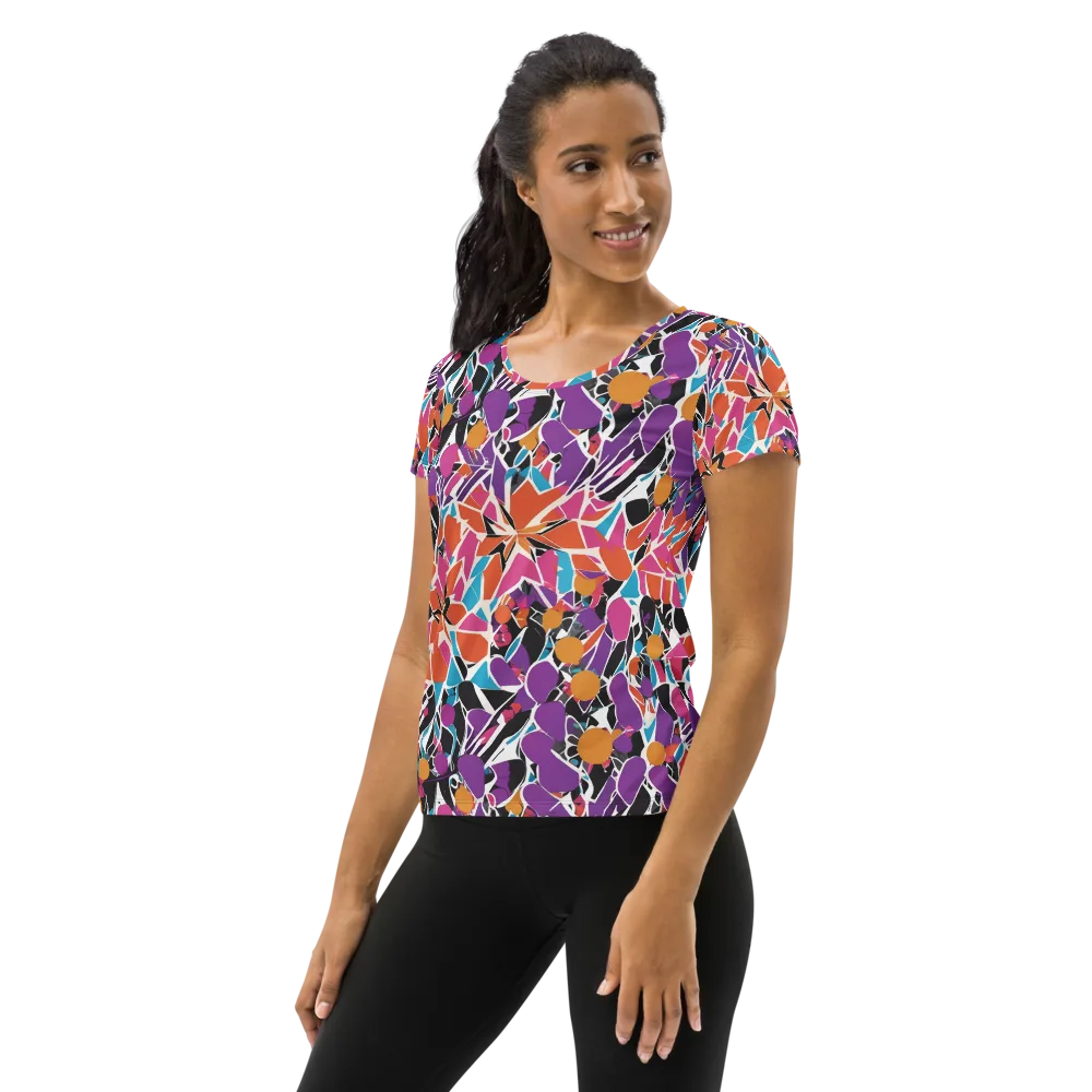 Kaleidoscope Grove on Women's Athletic T-Shirt — Left