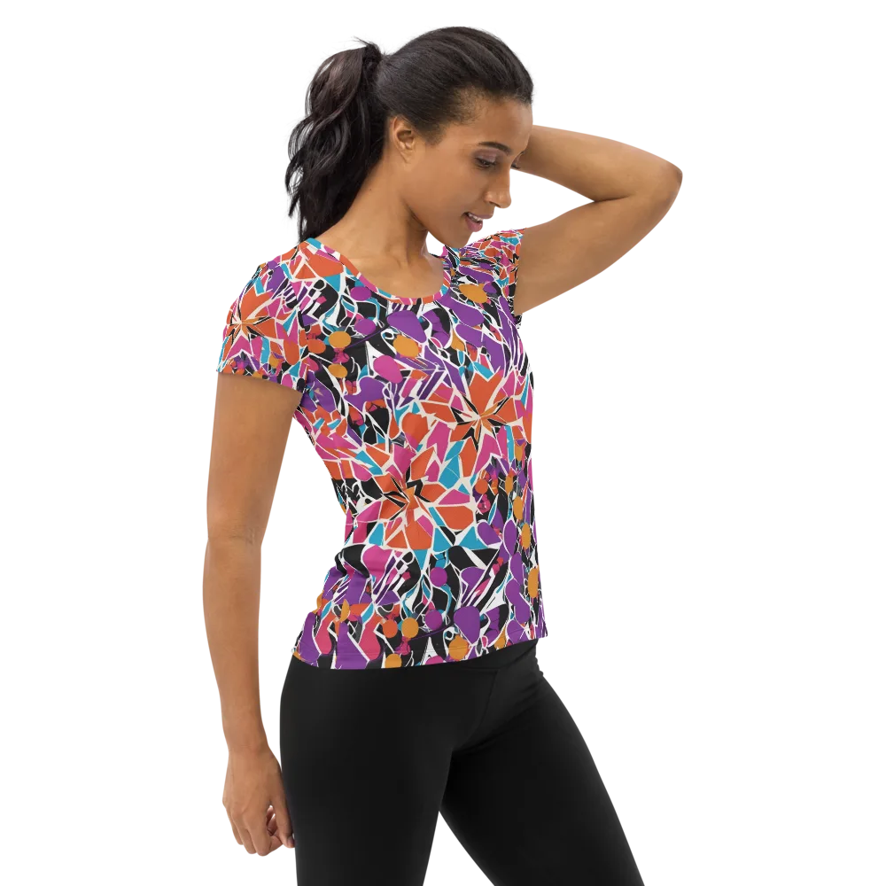 Kaleidoscope Grove on Women's Athletic T-Shirt — Right